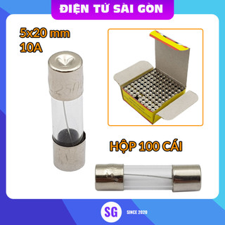 Hộp 100 cầu chì ống thủy tinh 5x20mm 10a