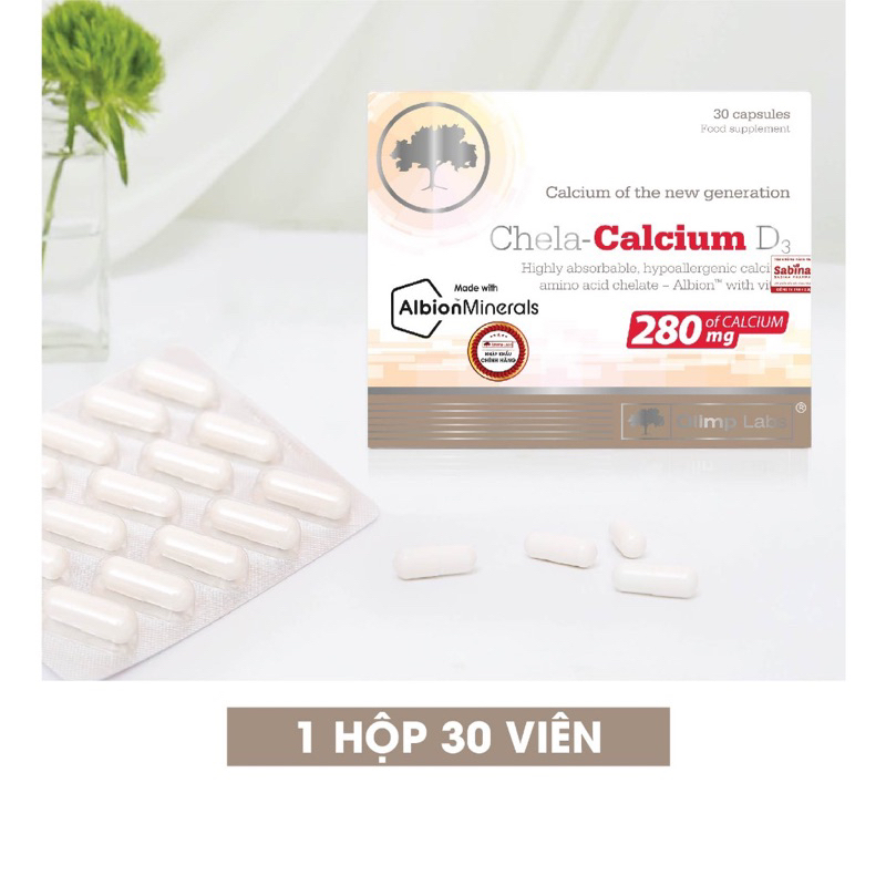 Canxi Chela Calcium D3 ( Olimp labs) Canxi cho bà bầu, bổ sung canxi và vitamin D3 36.6g