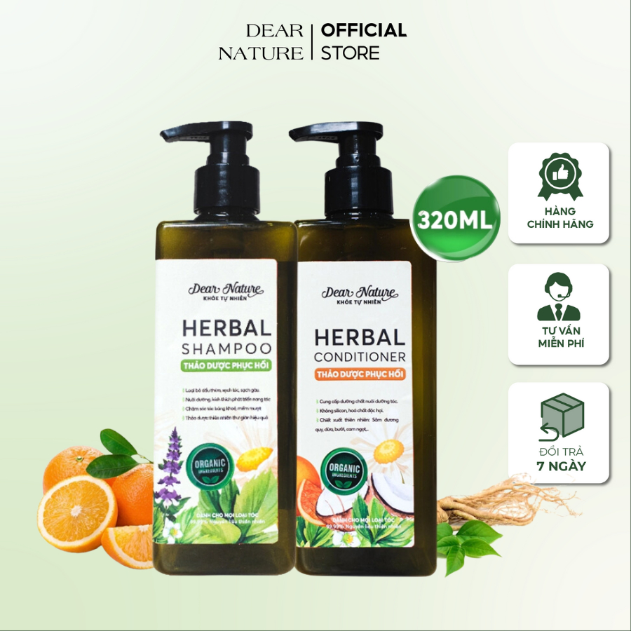 Combo phục hồi tóc HERBAL SHAMPOO CONDITIONER 320ml
