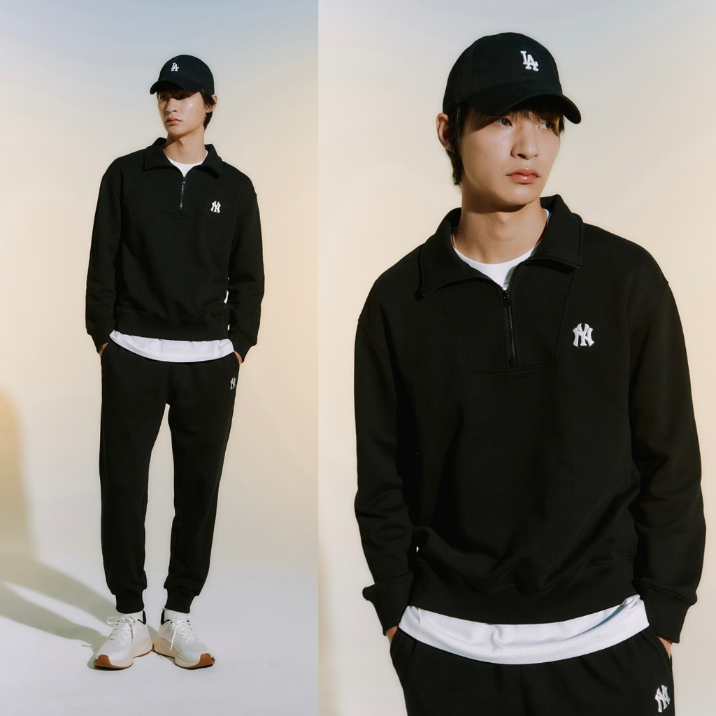 Áo nỉ Sweater nam nữ MLB NY có khóa kéo nhiều màu hàng xuất dư cao cấp phong cách Hàn Quốc