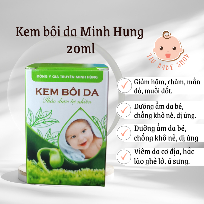 Kem Bôi Da Minh Hùng Chính Hãng. Ngừa Chàm Giảm Hăm Rôm Sảy Viêm da cơ địa cho Bé