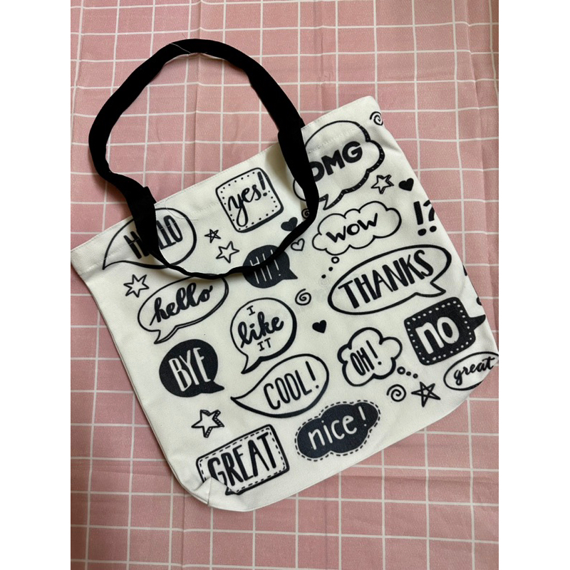 Túi tote túi đeo vai vải canvas hoạ tiết  kute
