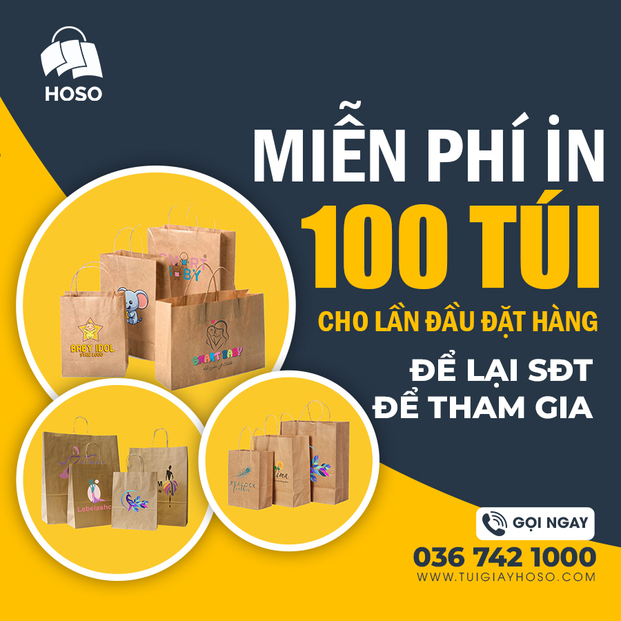 Túi giấy kraft Nhật nâu trơn có quai đựng thực phẩm nhiều kích thước, túi giấy xi măng đựng quà