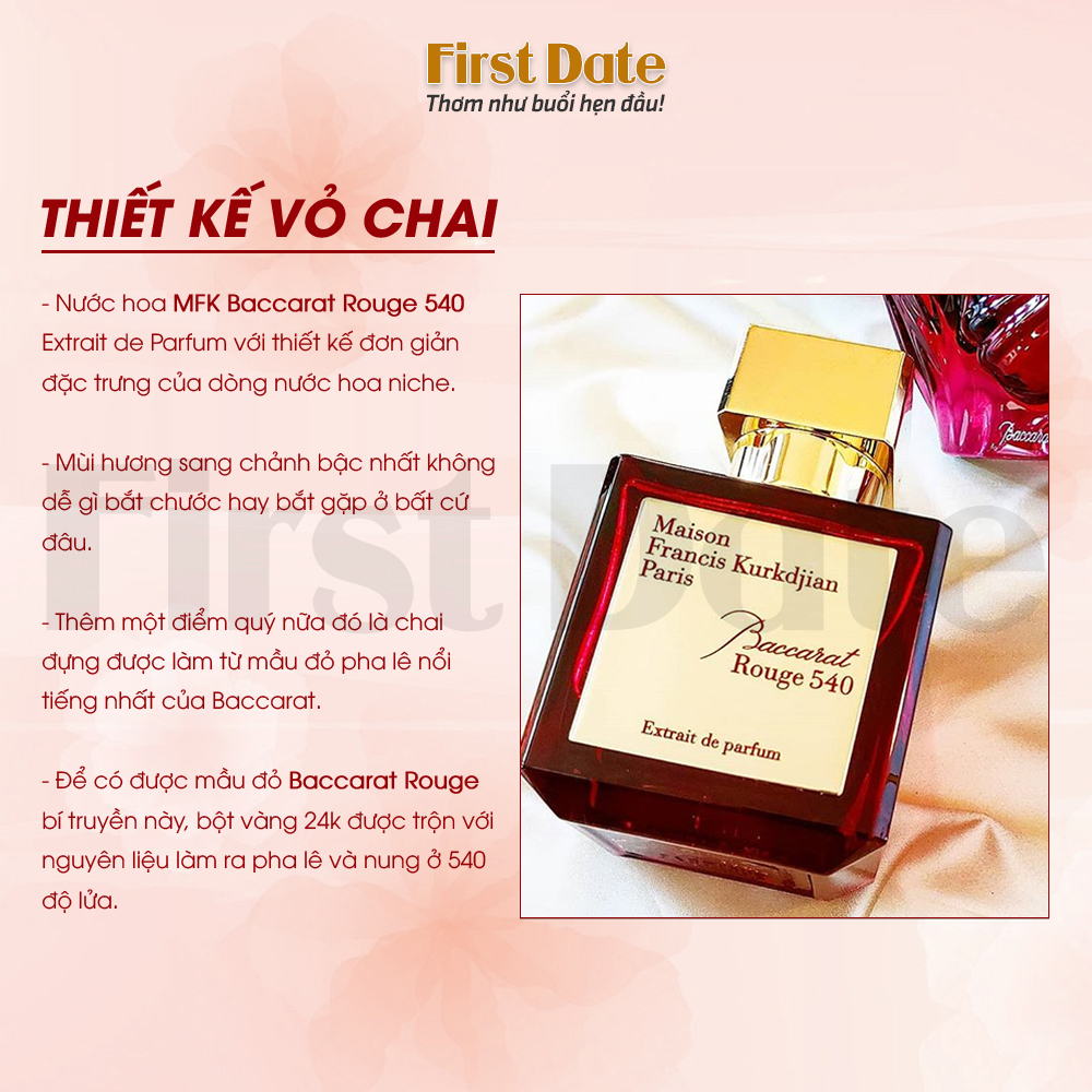 Nước hoa nữ MFK Baccarat Rouge 540- Viên Rubi giữa thế giới nước hoa - First Date