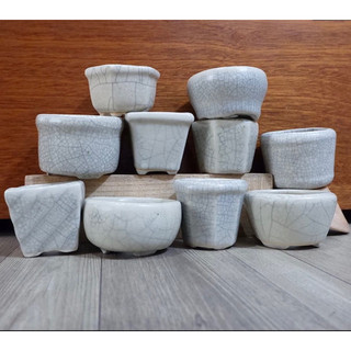 Chậu mini men rạn hợp trồng sen đá bonsai
