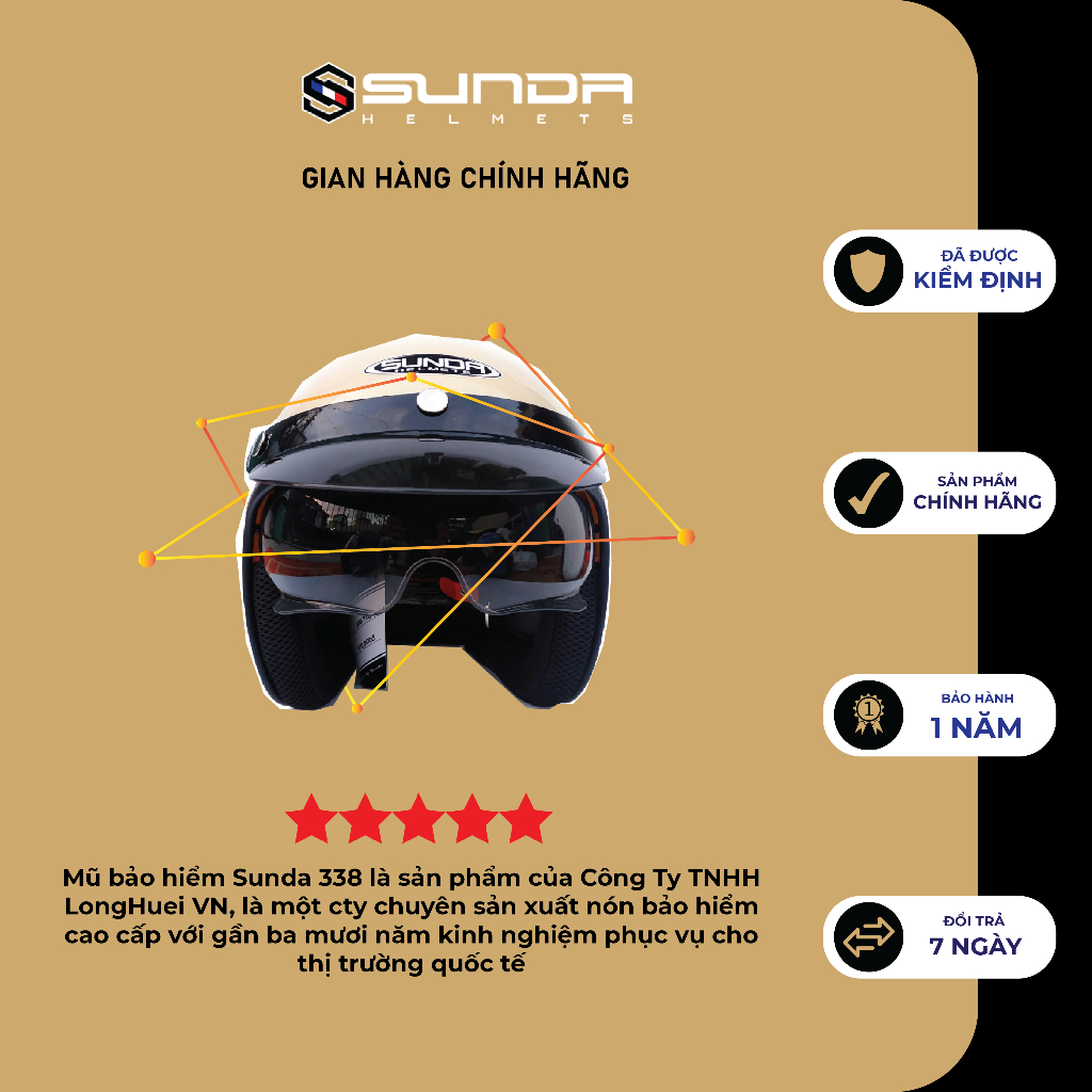 Mũ bảo hiểm phi công kính giấu SUNDA 388