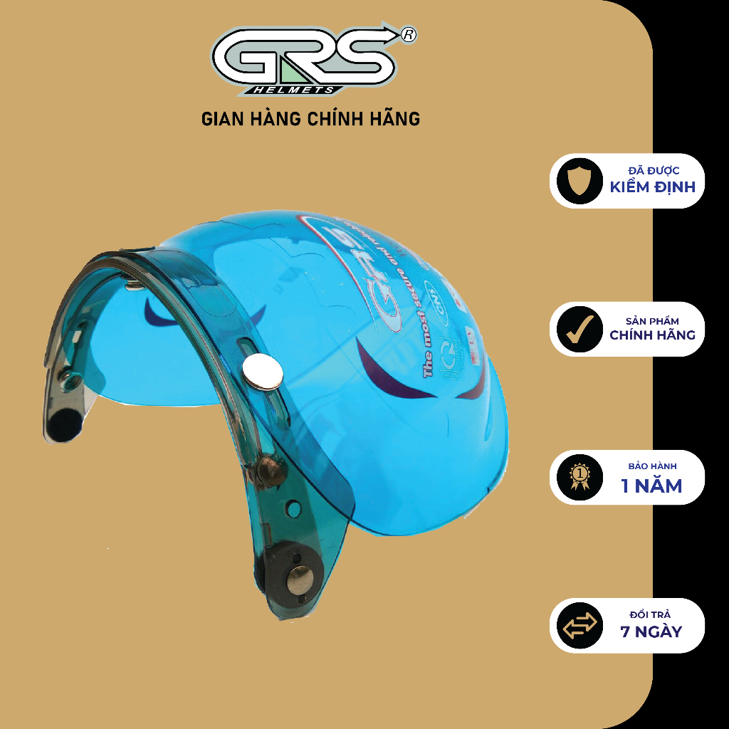 Kính cong gắn nón bảo hiểm GRS BUBBLE nhiều màu