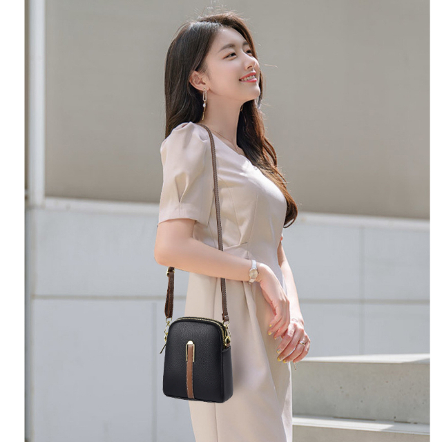 Túi xách nữ túi đựng điện thoại phối màu hai ngăn đeo chéo đeo vai đơn giản LK353