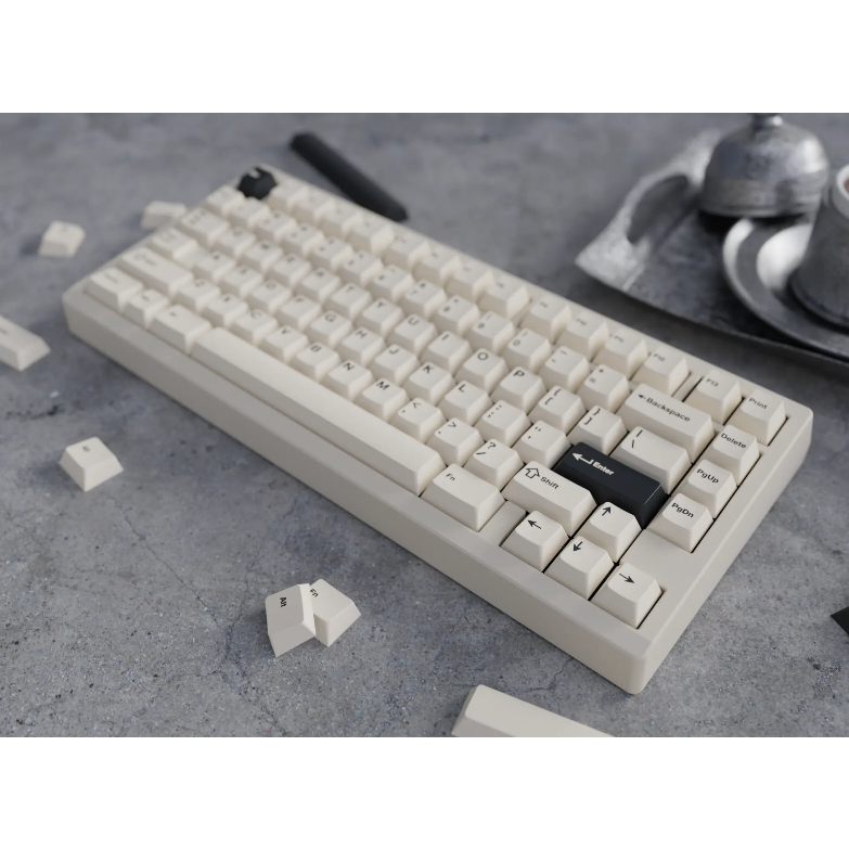 Bộ nút bàn phím cơ | Keycap Cherry WS Creamy Charcoal | PBT Doubleshot