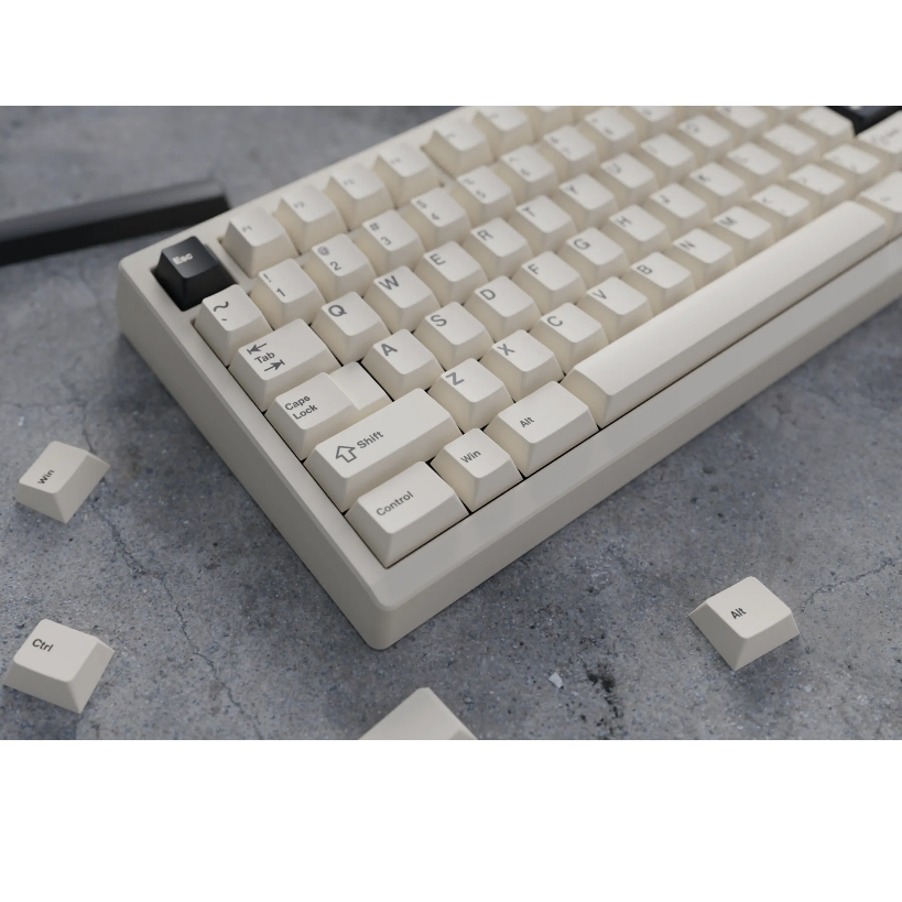 Bộ nút bàn phím cơ | Keycap Cherry WS Creamy Charcoal | PBT Doubleshot