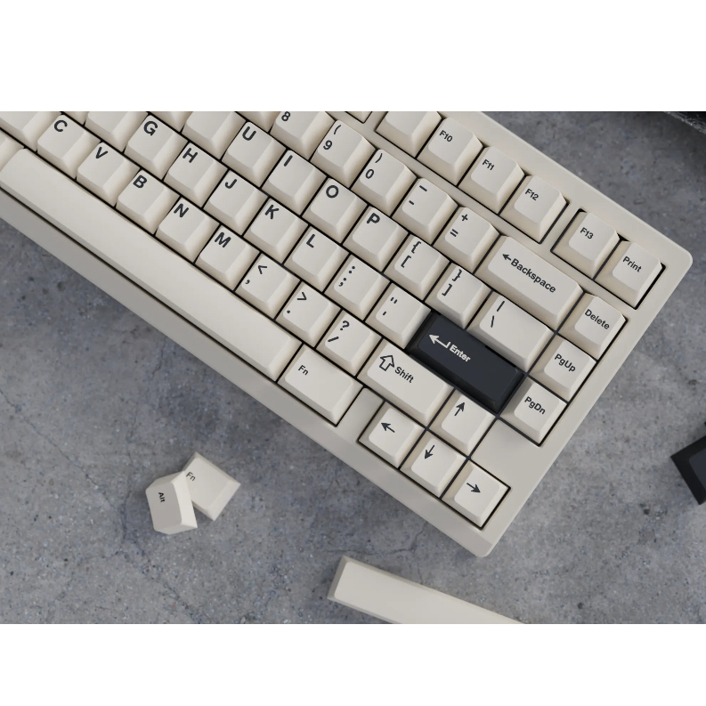 Bộ nút bàn phím cơ | Keycap Cherry WS Creamy Charcoal | PBT Doubleshot