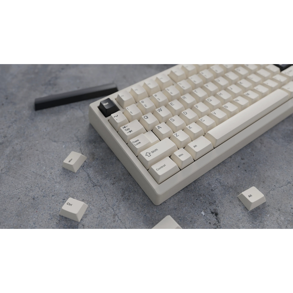 Bộ nút bàn phím cơ | Keycap Cherry WS Creamy Charcoal | PBT Doubleshot