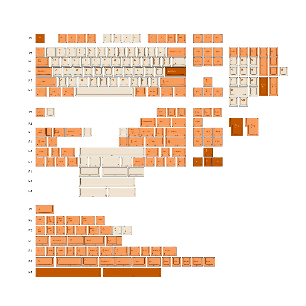 Bộ Nút Bàn Phím Cơ | Keycap Cherry WS Sunset Bliss | PBT Doubleshot