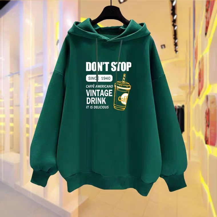 Aó Hoodie Nam Nữ DON'T STOP Dáng Rộng, Áo Hoodie Nỉ 2 Lớp Hàng Loại 1 Unisex Thu Đông Trend 2023 queenshop