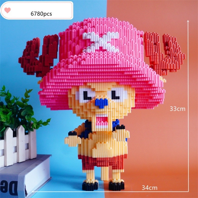 Đồ chơi mô hình lắp ráp 3D hình nhân vật One piece Luffy Chopper Nami Size Lớn Khoảng 45cm