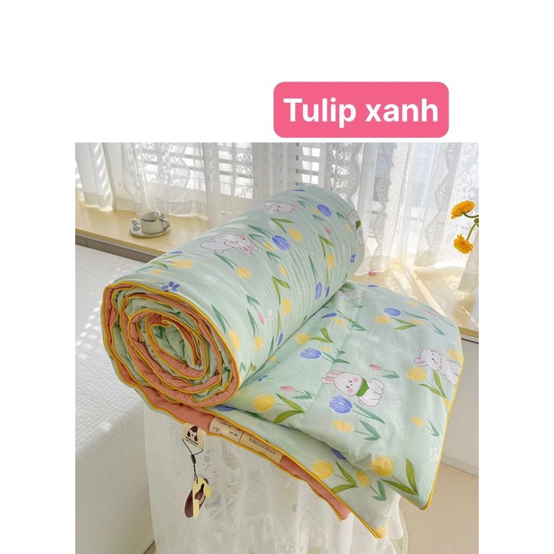 Chăn hè đũi nhân xơ đậu nành trần bông nhập khẩu 2mx2m2.Chăn cotton đũi mềm mại thoáng mát mẫu mới 2023