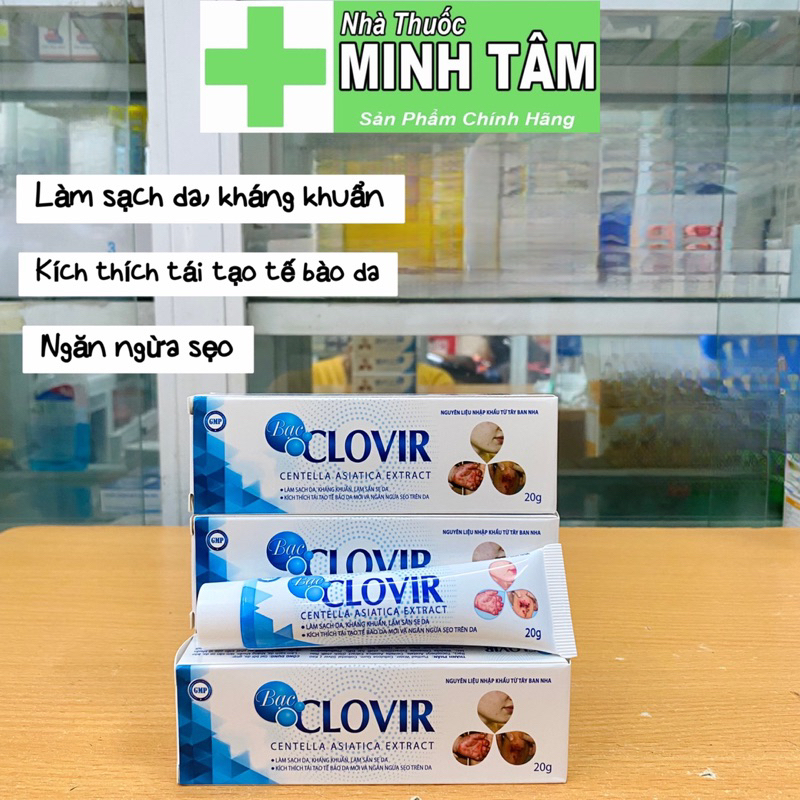 Gel Bôi Ngoài Da BẠC CLOVIR làm sạch da, kích thích tái tạo da mới, ngừa sẹo