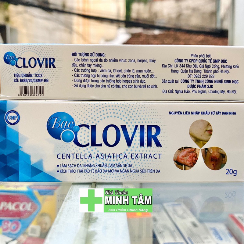 Gel Bôi Ngoài Da BẠC CLOVIR làm sạch da, kích thích tái tạo da mới, ngừa sẹo