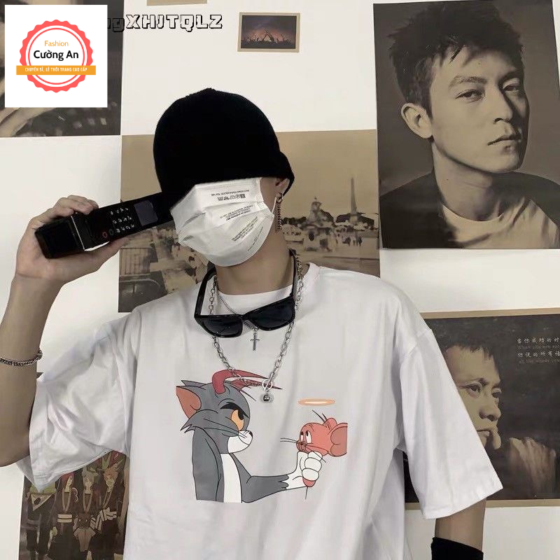 Áo thun nam, áo phông nam tay ngắn, tay lỡ cổ tròn chất cotton dày dặn thoáng mát  ATN035 - Cường An Fashion