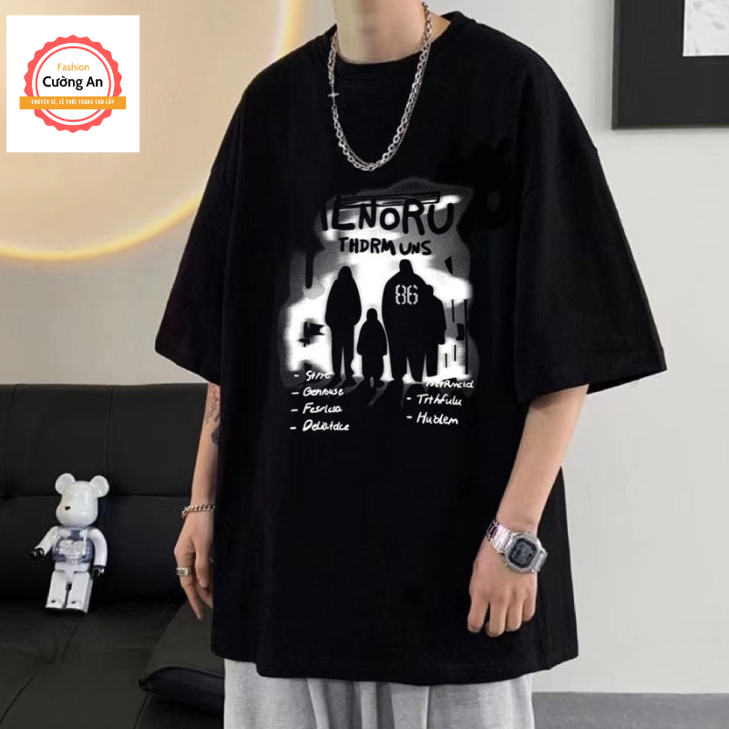 Áo thun nam, áo phông nam tay ngắn, tay lỡ cổ tròn chất cotton dày dặn thoáng mát  ATN035 - Cường An Fashion