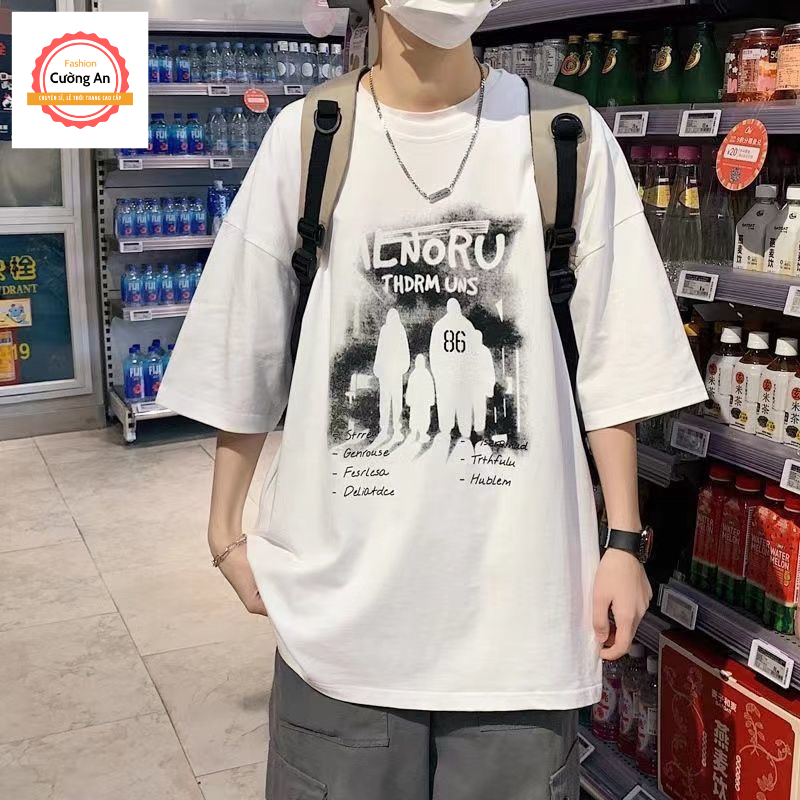 Áo thun nam, áo phông nam tay ngắn, tay lỡ cổ tròn chất cotton dày dặn thoáng mát  ATN035 - Cường An Fashion