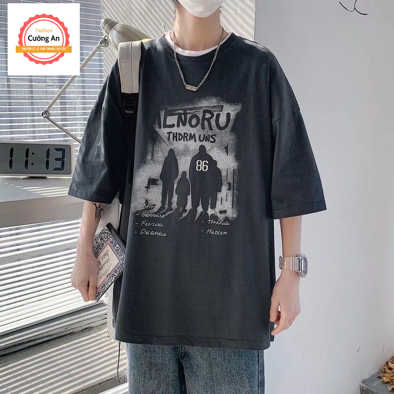 Áo thun nam, áo phông nam tay ngắn, tay lỡ cổ tròn chất cotton dày dặn thoáng mát  ATN035 - Cường An Fashion