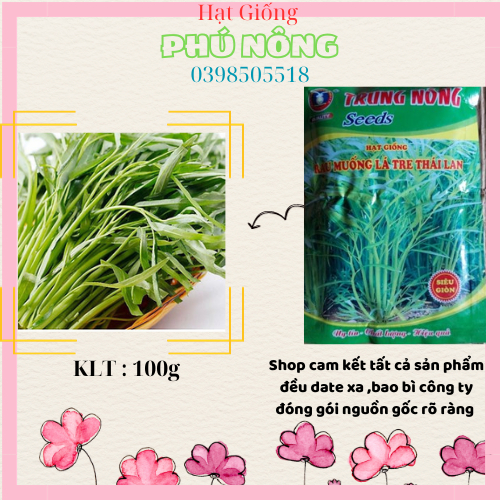Hạt giống rau muống lá tre thái lan Trung Nông 100gr