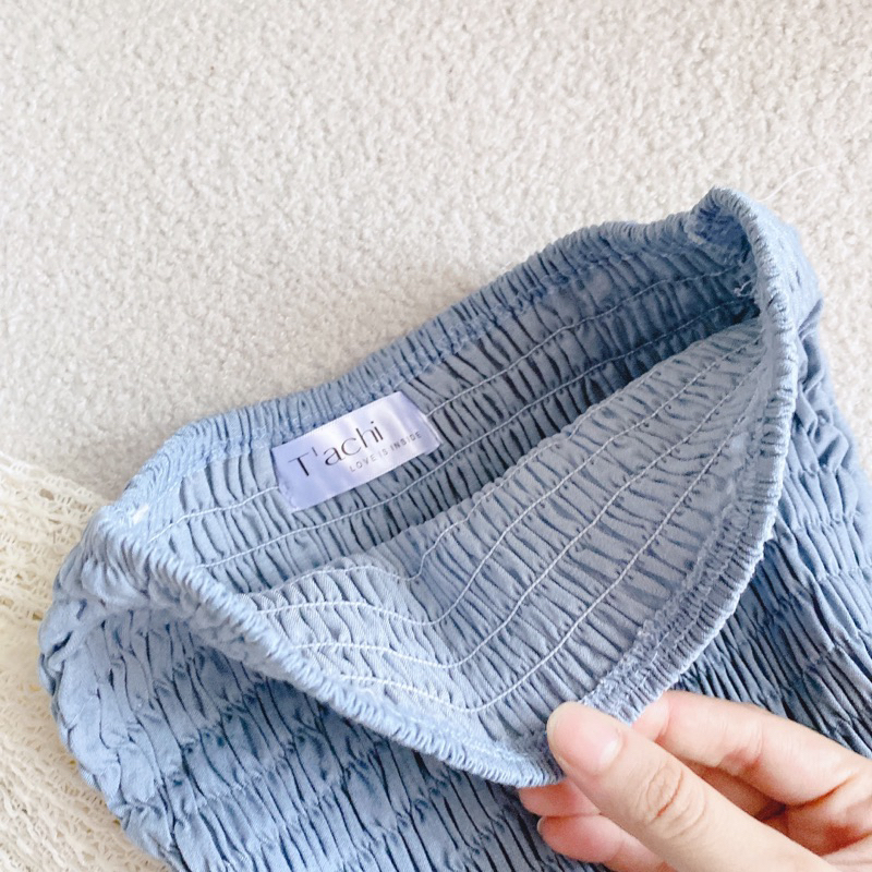 Set jumpsuit nhún chỉ kèm áo khoác lưới