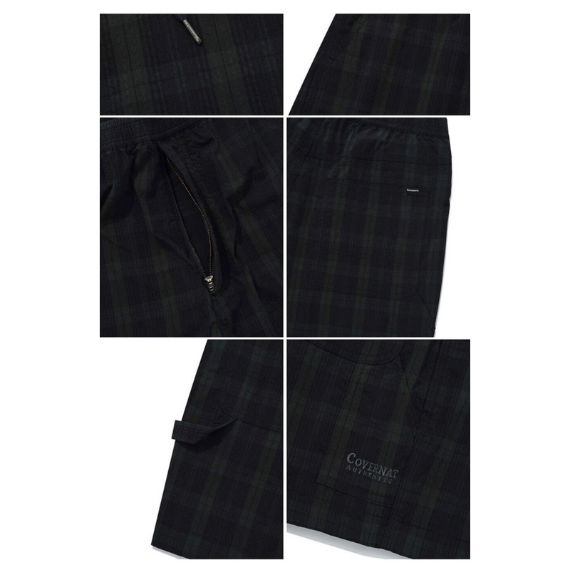 Bộ quần và áo hãng hàn quốc con.vernat chính hãng form boxy fit thoải mái trendy màu denim-đen-be-caro