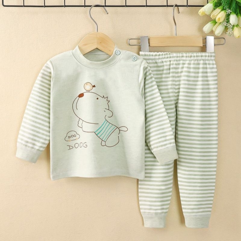 Bộ thu đông dài tay cho bé trai bé gái chất cotton len Quảng Châu cao cấp 7-20kg