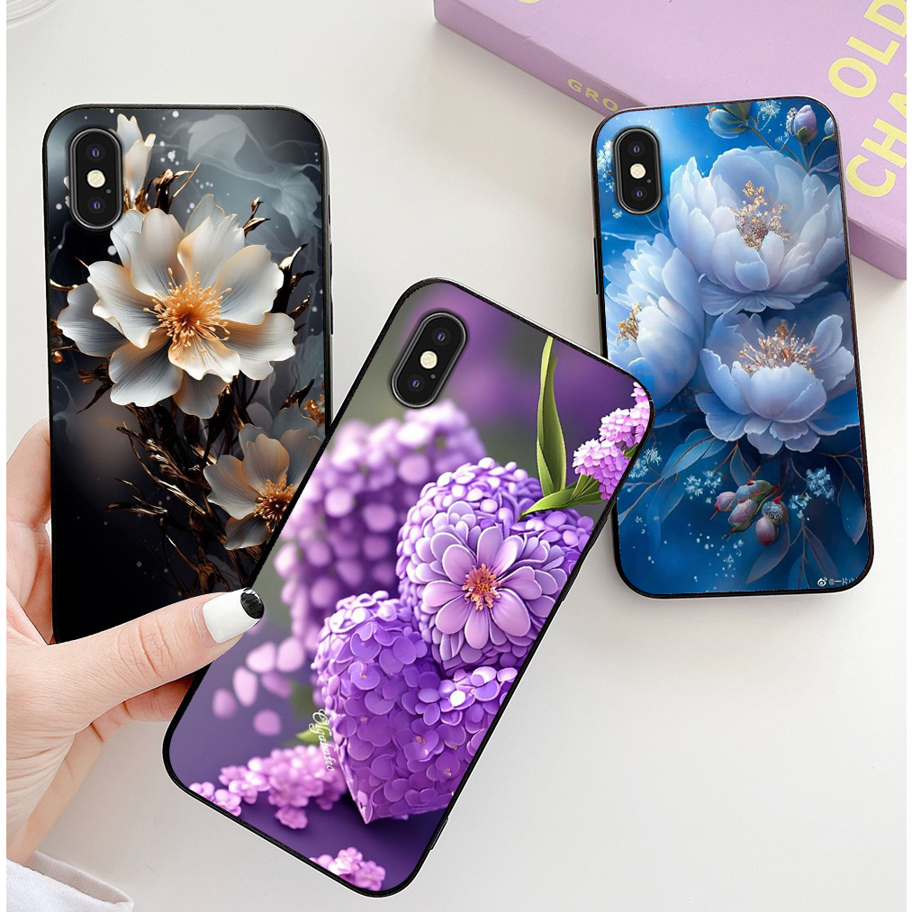 Ốp lưng Iphone X / ip Xs / ip Xs max in hình hoa lá cành op nữ