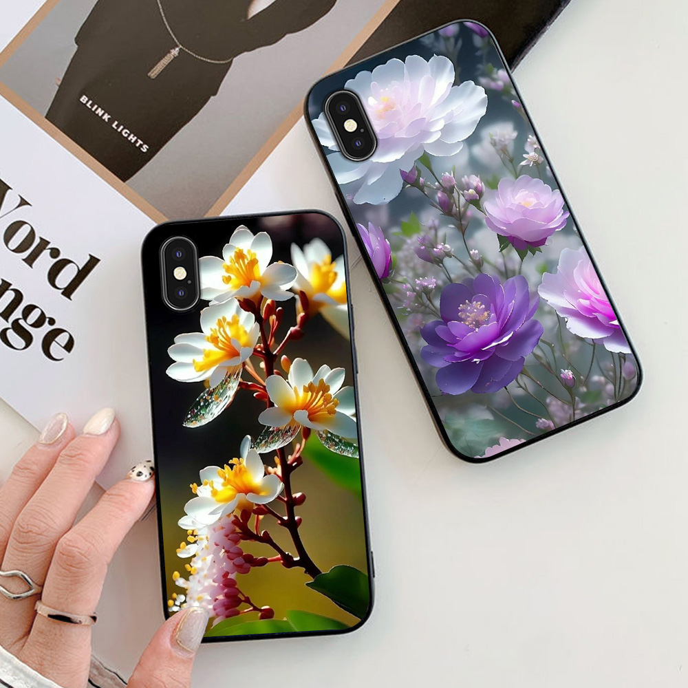 Ốp lưng Iphone X / ip Xs / ip Xs max in hình hoa lá cành op nữ
