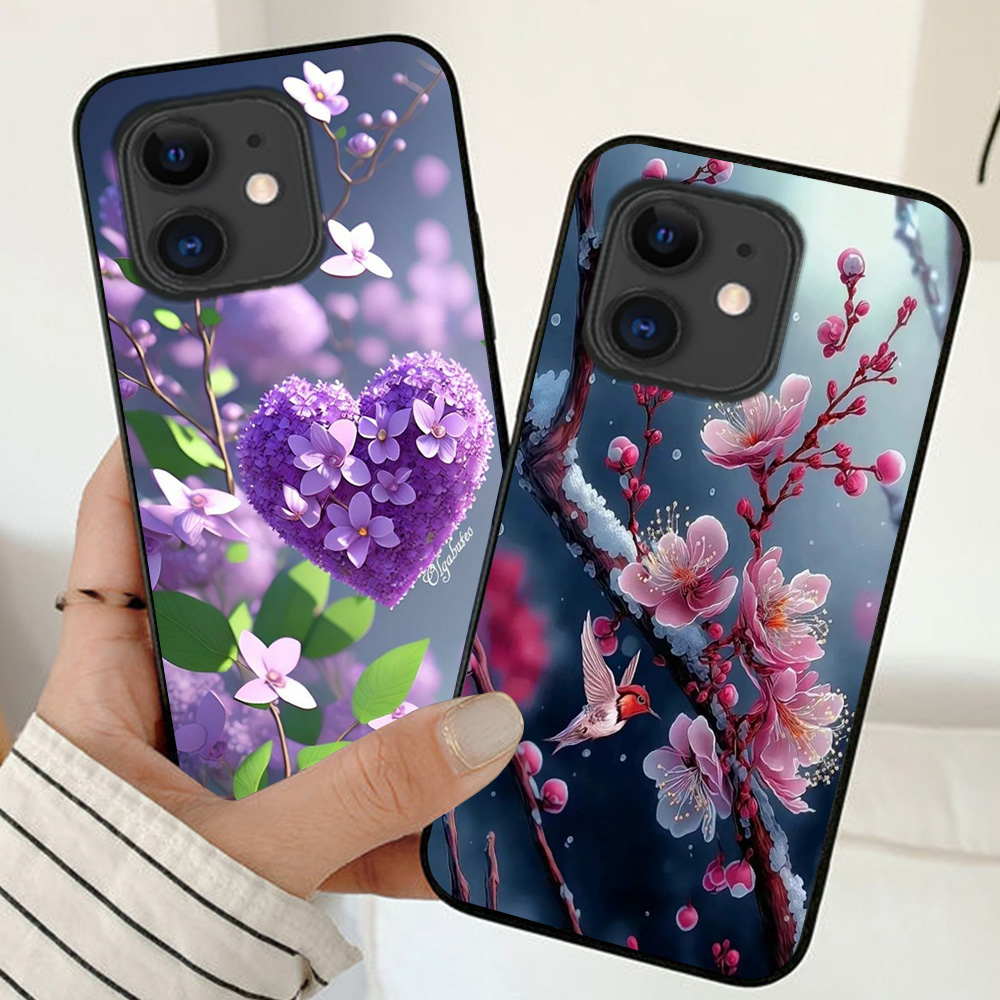 Ốp lưng Iphone 12 / ip 12 mini / ip 11 in hình hoa lá cành op nữ