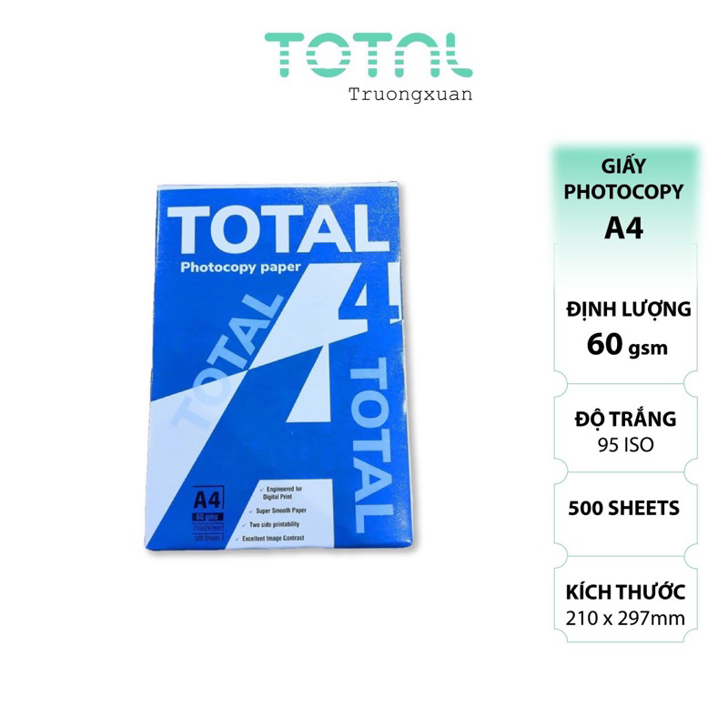 Giấy A4 TOTAL định lượng 60gsm 500 tờ