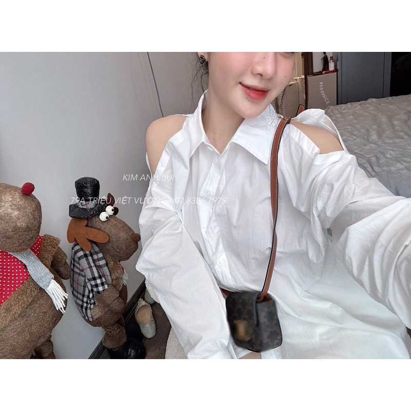 ÁO SƠ MI KHOÉT VAI VẠT TRÒN TÚI TRƯỚC