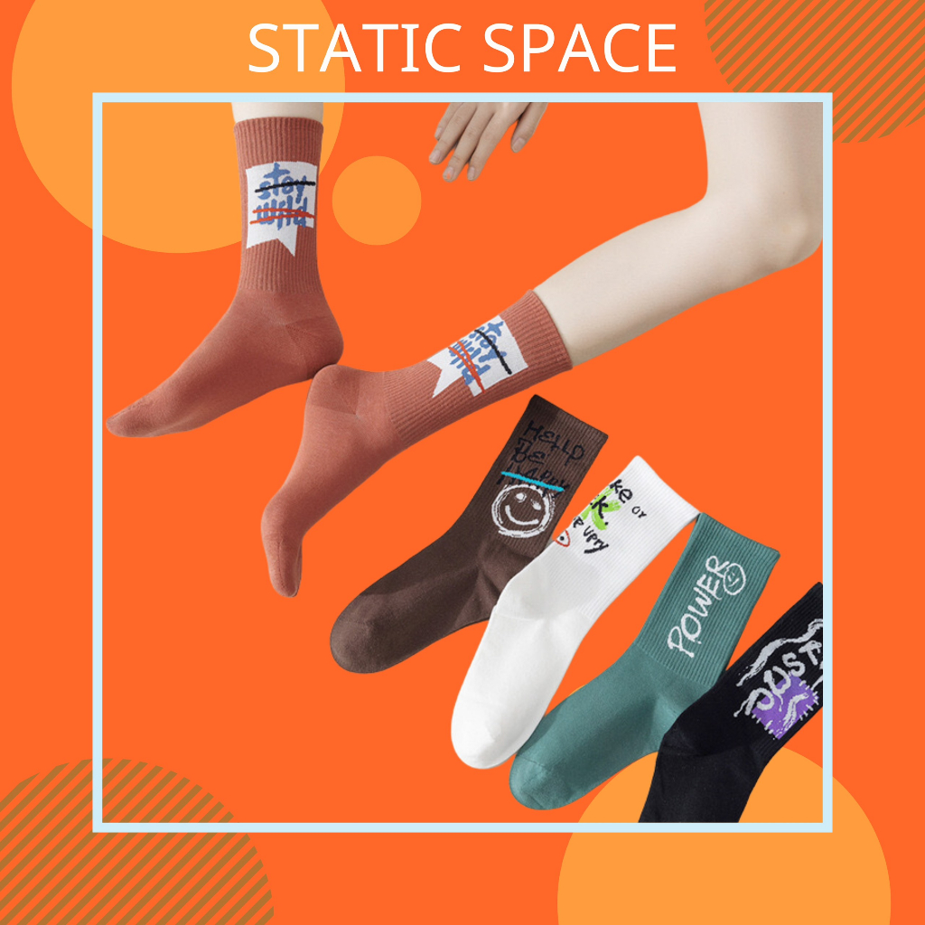 TẤT VỚ CAO CỔ NAM NỮ CAO CỔ CHỮ THỂ THAO - STATIC SPACE