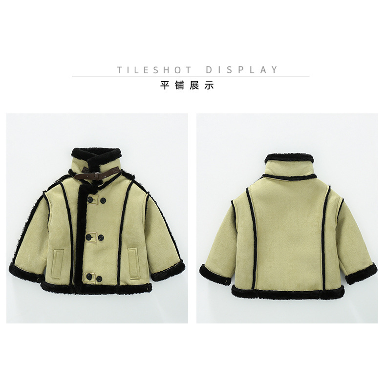Áo khoác mùa đông cho bé gái, áo khoác lót lông nhung dày ấm phong cách phương tây sang chảnh cho bé gái