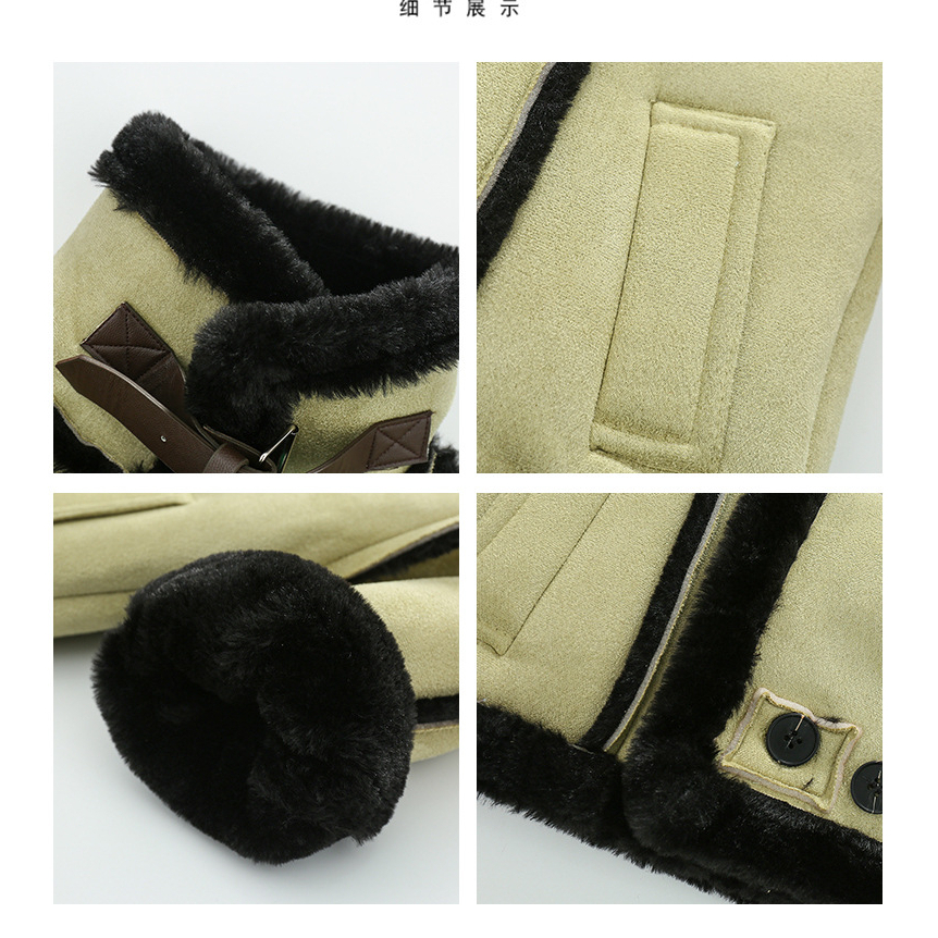 Áo khoác mùa đông cho bé gái, áo khoác lót lông nhung dày ấm phong cách phương tây sang chảnh cho bé gái