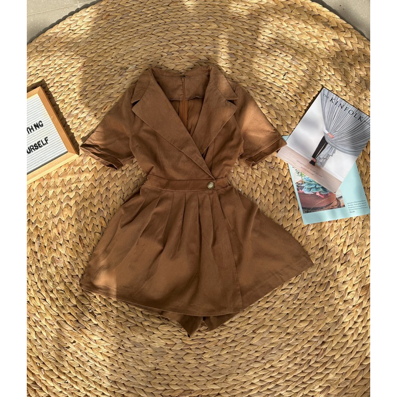 Jumpsuit kaki 2 màu (Jiso)