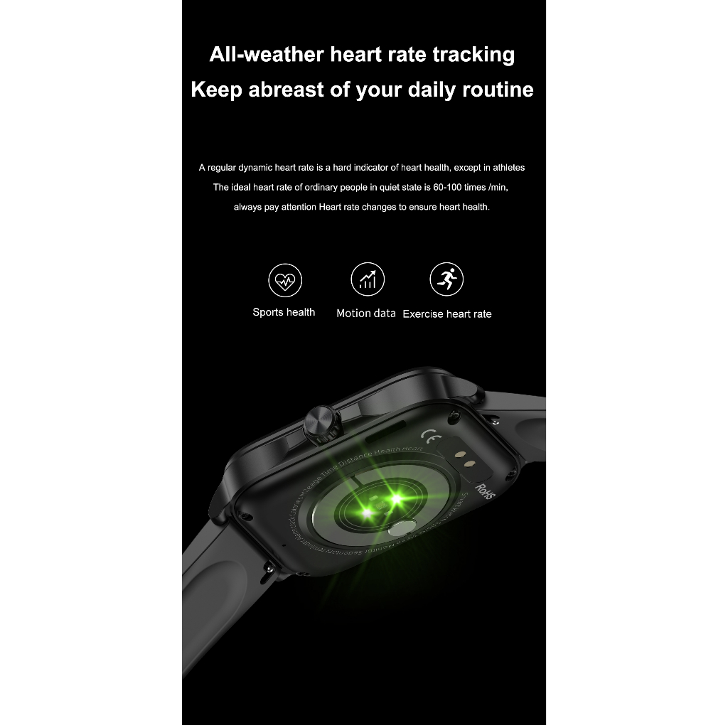 Đồng hồ thông minh theo dõi lượng đường huyết mã HQT90 1.91 Inch, tỉ lệ chính xác đạt 85-95%, model 2023