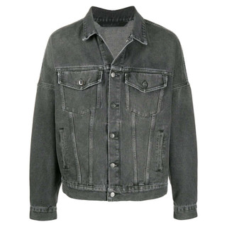 Áo khoác jeans crop washed black stemic/ denim boxy jacket crop