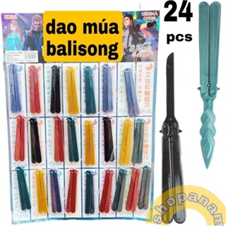 Vỉ 24 cây dao balisong tập múa ( chất liệu nhựa )