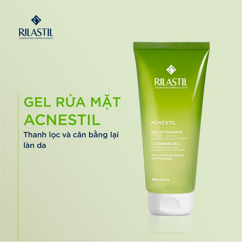 Sữa rửa mặt RILASTIL ACNESTIL Sạch Sâu, Kiểm Soát Dầu Dành Cho Da Dầu, Mụn 200ml và 400ml