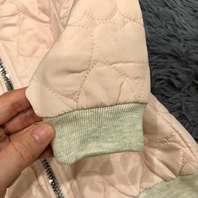 Áo khoác bomber tim hồng xuất xịn cho bé gái siêu xinh