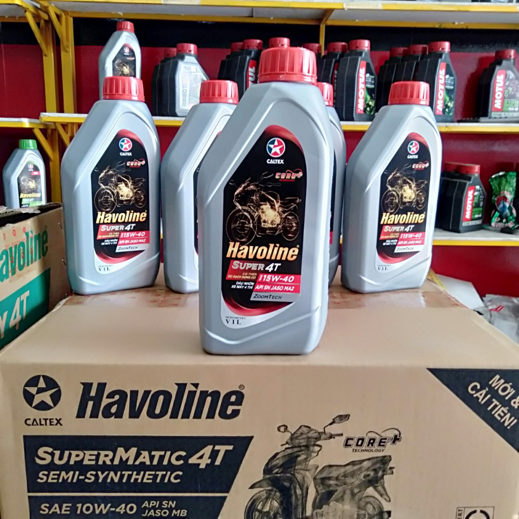 Nhớt Caltex Havoline Super4T 15w40 dành cho xe số, côn tay