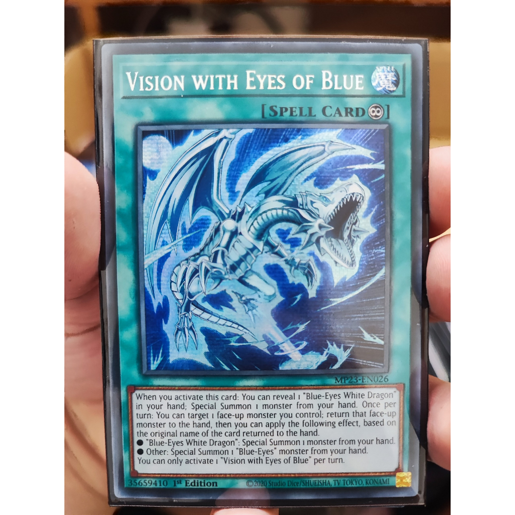 1 lá thẻ bài Vision with Eyes of Blue - MP23-EN026 - Prismatic Secret Rare 1st Edition