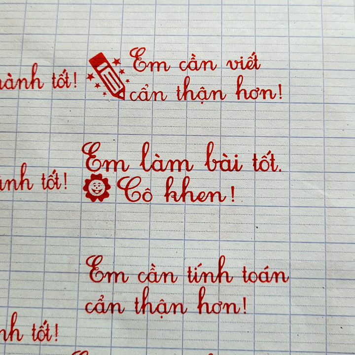 Khắc con dấu Cô khen em