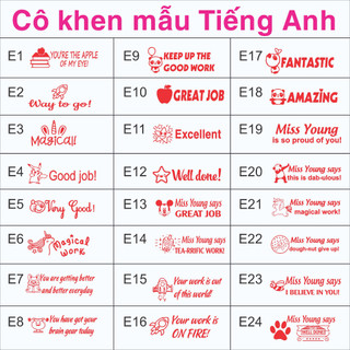 Khắc con dấu cô khen, lời khen mẫu Tiếng Anh