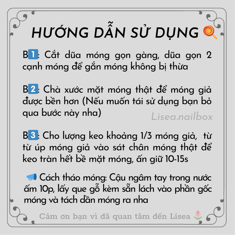 Nail box thiết kế TRÁNG GƯƠNG NGỌCTRAI HAILEY by LISEA - Kèm keo dũa Móng tay giả Móng úp Nailbox đáng yêu sang chảnh