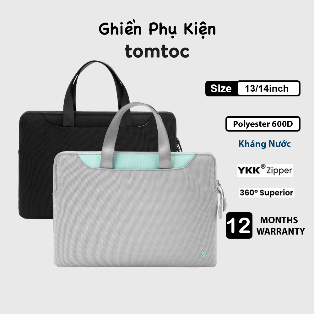 Túi Xách Chống Sốc Tomtoc USA Slim Handbag Dành Cho Macbook 13/14inch - Hàng Chính Hãng